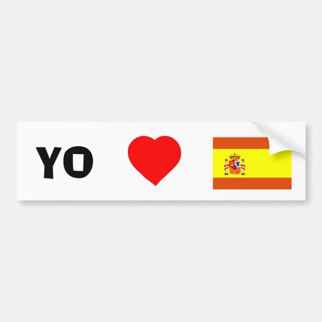 Autocollant De Voiture J'aime l'Espagne (Devant)