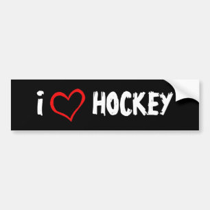 Autocollant De Voiture J'aime l'hockey