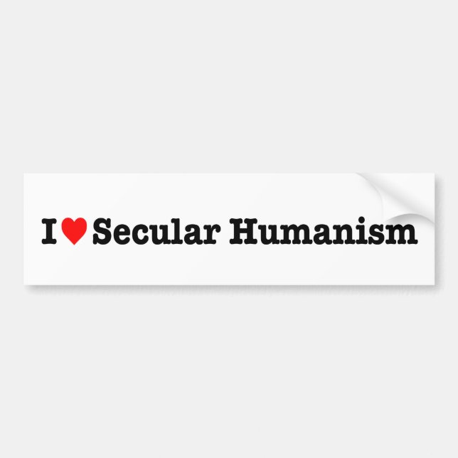 AUTOCOLLANT DE VOITURE "J'AIME L'HUMANISME LAÏQUE" (Devant)