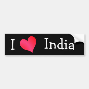 Autocollant De Voiture J'aime l'Inde