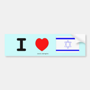 Autocollant De Voiture J'aime l'Israël