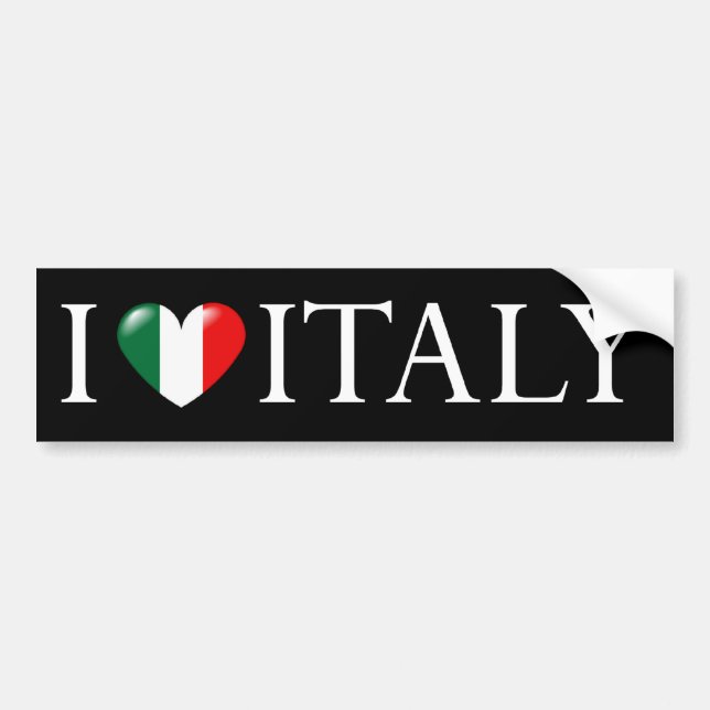 Autocollant De Voiture J'aime l'Italie (Devant)