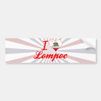 Autocollant De Voiture J'aime Lompoc, la Californie