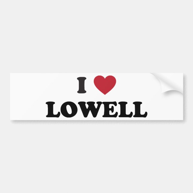 Autocollant De Voiture J'aime Lowell le Massachusetts (Devant)