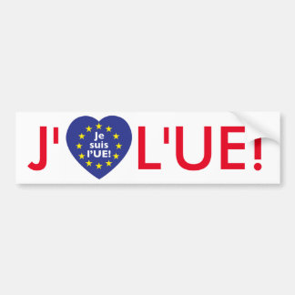 Autocollant De Voiture J'aime l'UE ! Adhésif pour pare-chocs en français
