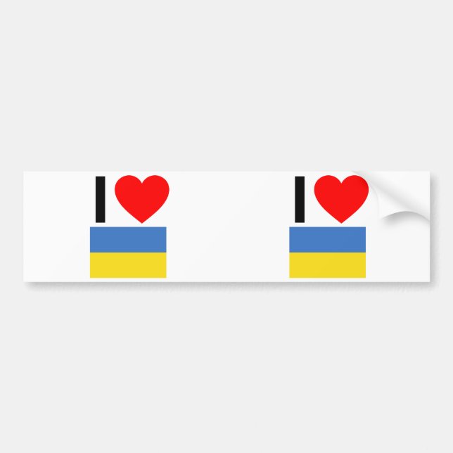 Autocollant De Voiture j'aime l'ukraine (Devant)