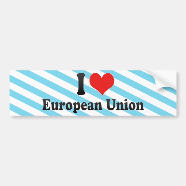 Autocollant De Voiture J'aime l'Union européenne (Devant)