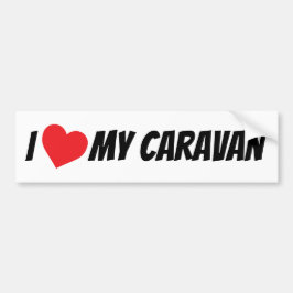 Autocollant De Voiture J'aime ma caravane grand coeur d'amour rouge