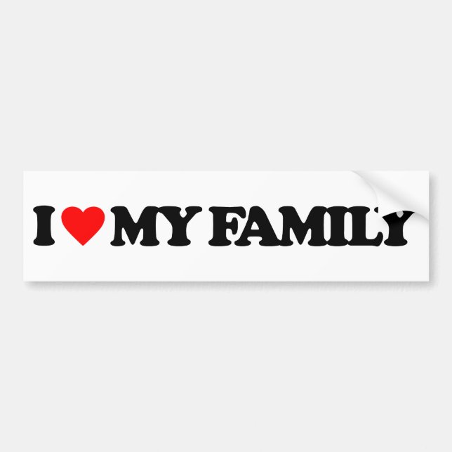 AUTOCOLLANT DE VOITURE J'AIME MA FAMILLE (Devant)