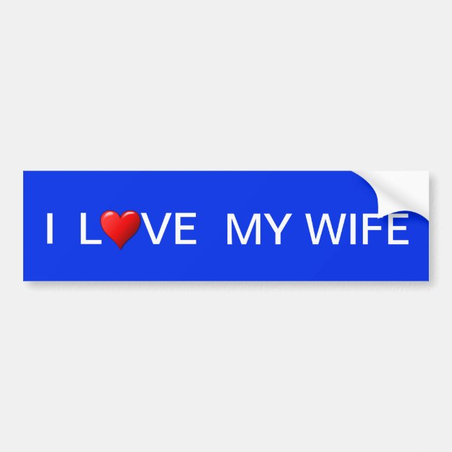 AUTOCOLLANT DE VOITURE J'AIME MA FEMME (Devant)
