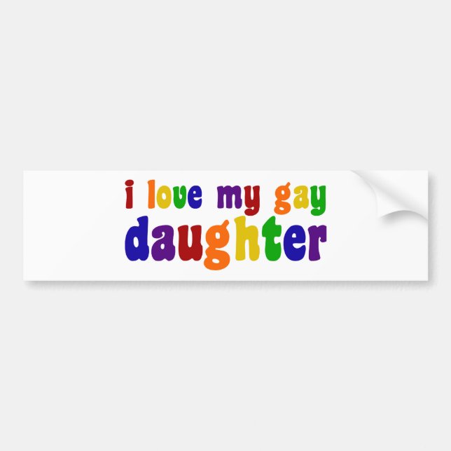 Autocollant De Voiture J'Aime Ma Fille Gay (Devant)