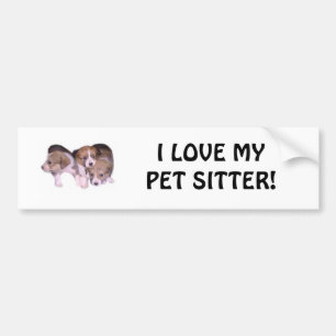 AUTOCOLLANT DE VOITURE J'AIME MA GARDE D'ENFANTS D'ANIMAL FAMILIER !