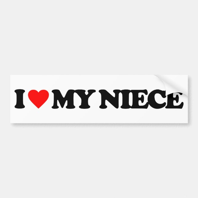 AUTOCOLLANT DE VOITURE J'AIME MA NIÈCE (Devant)