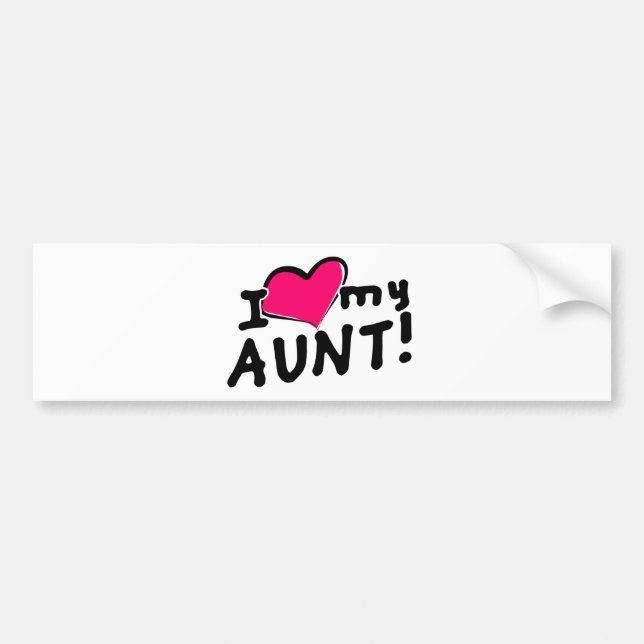 Autocollant De Voiture J'aime ma tante ! (Devant)