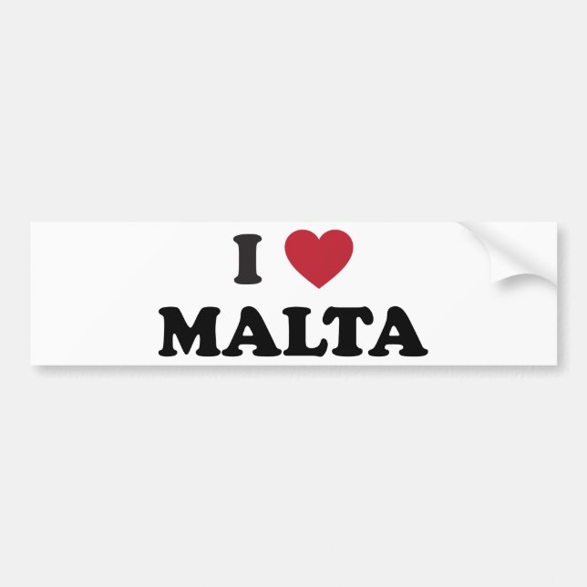 Autocollant De Voiture J'aime Malte (Devant)