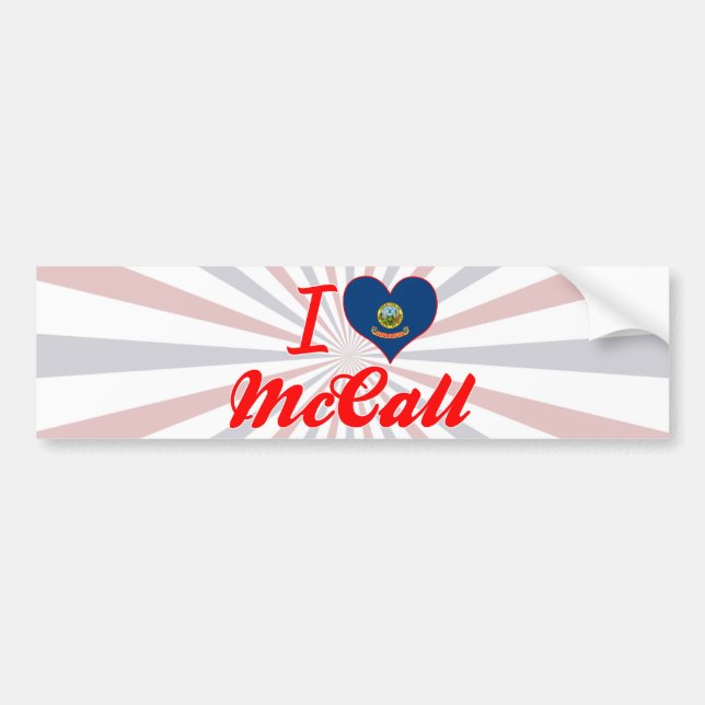 Autocollant De Voiture J'Aime McCall, Idaho (Devant)