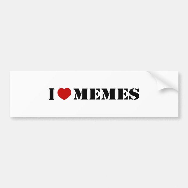 Autocollant De Voiture J'aime Memes (Devant)