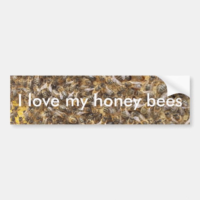 Autocollant De Voiture J'aime mes abeilles de miel (Devant)