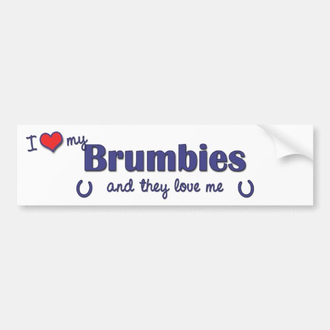 Autocollant De Voiture J'aime mes Brumbies (les chevaux multiples) (Devant)