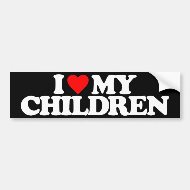 AUTOCOLLANT DE VOITURE J'AIME MES ENFANTS (Devant)