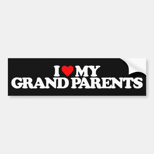 AUTOCOLLANT DE VOITURE J'AIME MES GRANDS-PARENTS (Devant)