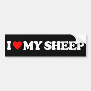 AUTOCOLLANT DE VOITURE J'AIME MES MOUTONS