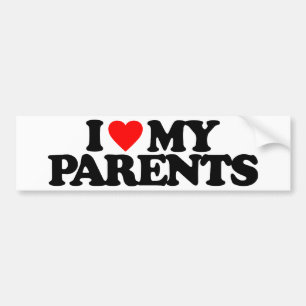 AUTOCOLLANT DE VOITURE J'AIME MES PARENTS