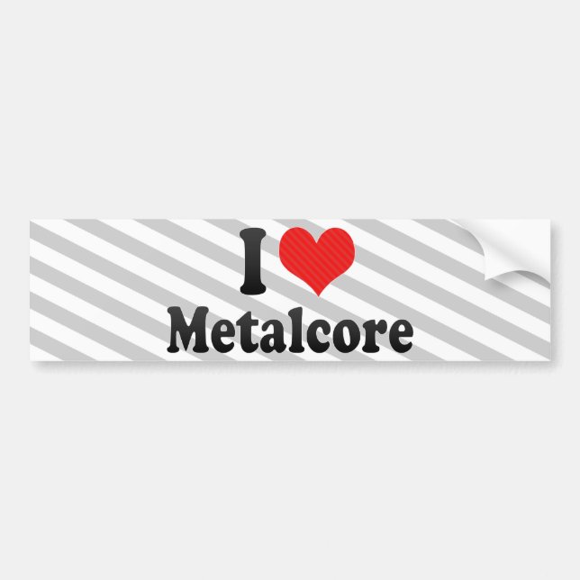 Autocollant De Voiture J'aime Metalcore (Devant)