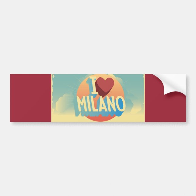 Autocollant De Voiture J'aime Milan (Devant)