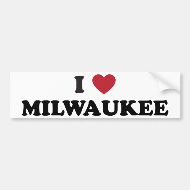 Autocollant De Voiture J'aime Milwaukee le Wisconsin (Devant)