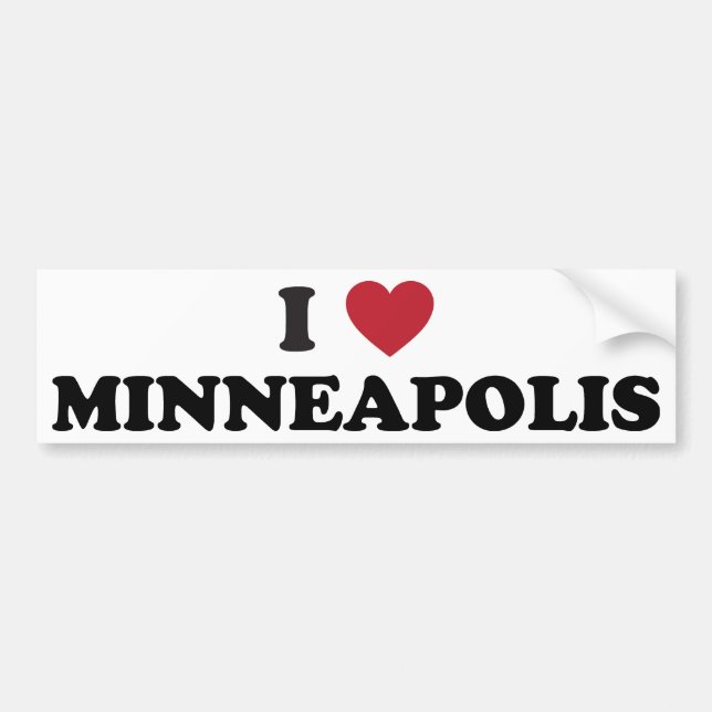 Autocollant De Voiture J'aime Minneapolis Minnesota (Devant)