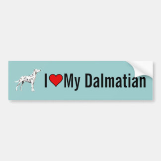 Autocollant De Voiture J'aime mon adhésif pour pare-chocs dalmatien de