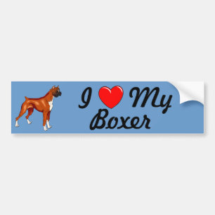 Autocollant De Voiture J'aime mon adhésif pour pare-chocs de boxeur