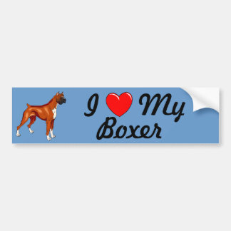 Autocollant De Voiture J'aime mon adhésif pour pare-chocs de boxeur