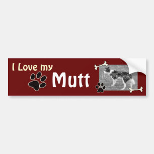 Autocollant De Voiture J'aime mon adhésif pour pare-chocs de chien