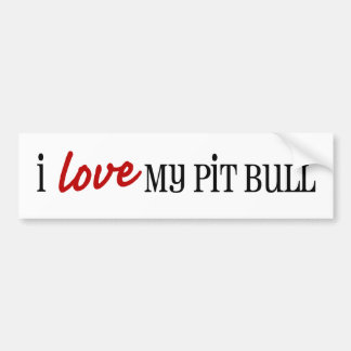 Autocollant De Voiture J'aime mon adhésif pour pare-chocs de pitbull