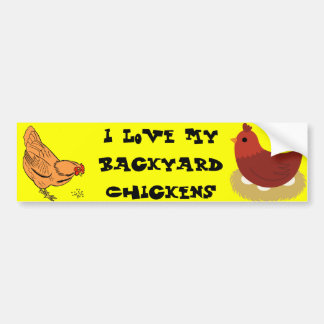Autocollant De Voiture J'aime mon adhésif pour pare-chocs de poulets de