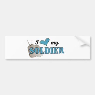 Autocollant De Voiture J'aime mon adhésif pour pare-chocs de soldat