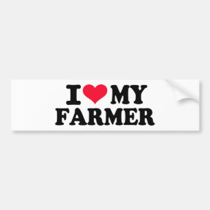 Autocollant De Voiture J'aime mon agriculteur