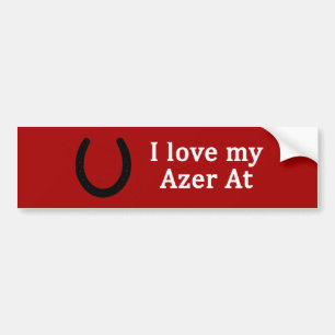 Autocollant De Voiture J'Aime Mon Azer Au Cheval