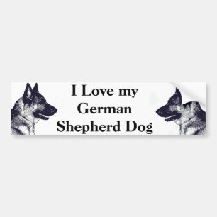 Autocollant De Voiture J'aime mon berger allemand