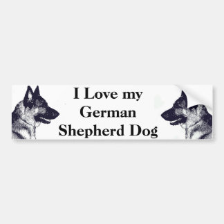Autocollant De Voiture J'aime mon berger allemand