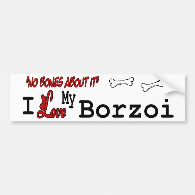 Autocollant De Voiture J'aime mon Borzoi (Devant)