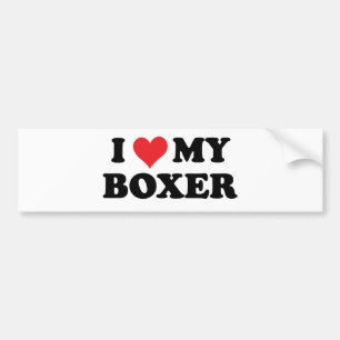 Autocollant De Voiture J'aime mon boxeur
