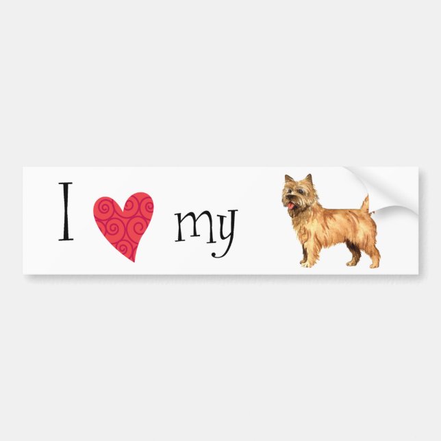 Autocollant De Voiture J'aime mon cairn Terrier (Devant)