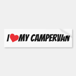 Autocollant De Voiture J'Aime Mon Campervan Big Red Love Heart