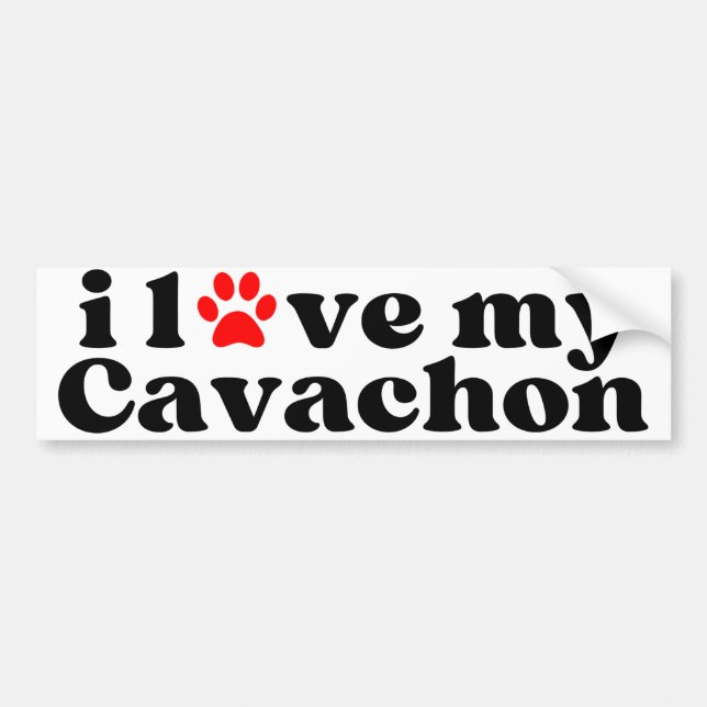 Autocollant De Voiture j'aime mon Cavachon (Devant)