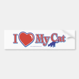 Autocollant De Voiture J'aime mon chat