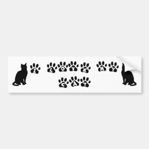 Autocollant De Voiture J'aime mon chat--Texte noir