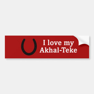 Autocollant De Voiture J'Aime Mon Cheval Akhal-Teke